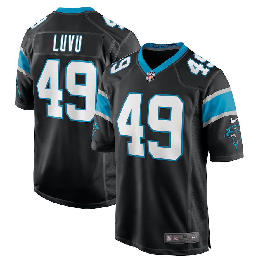 Men Carolina Panthers 49 Frankie Luvu Nike Black Game NFL Jersey